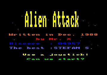 Alien Attack (UK) (1989) [Schneider Computer Partner] screen shot title